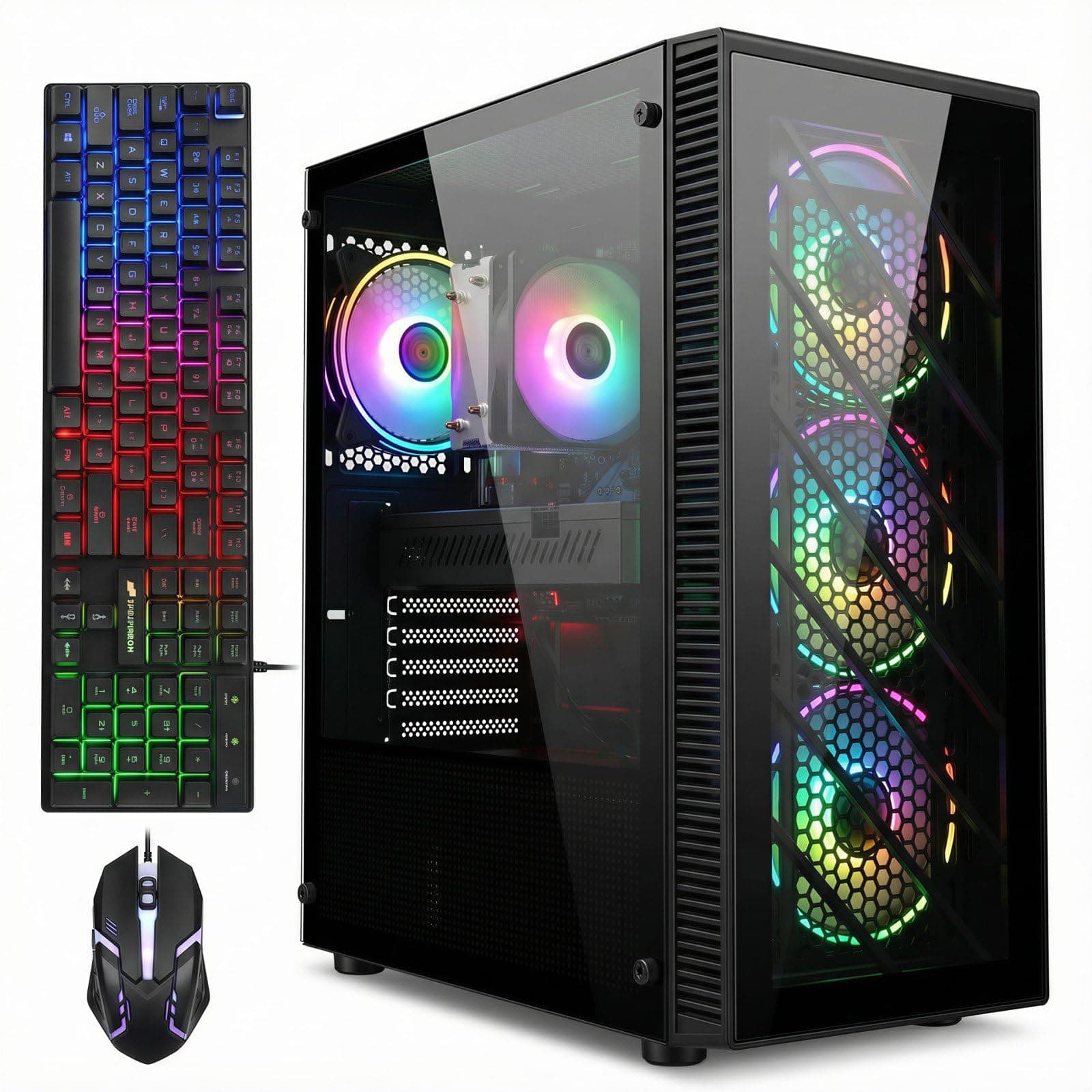 STGAubron Gaming PC Computer Desktop,AMD Ryzen 5 5500 up to 4.2GHz, Radeon RX...