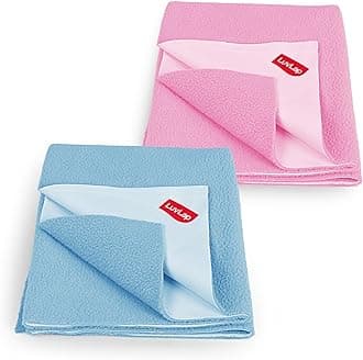 Luv Lap Instadry Extra Absorbent Dry Sheet/Bed Protector - Sky Blue & Baby Pink, 0m+ - Small 50 x 70cm, Pack of 2