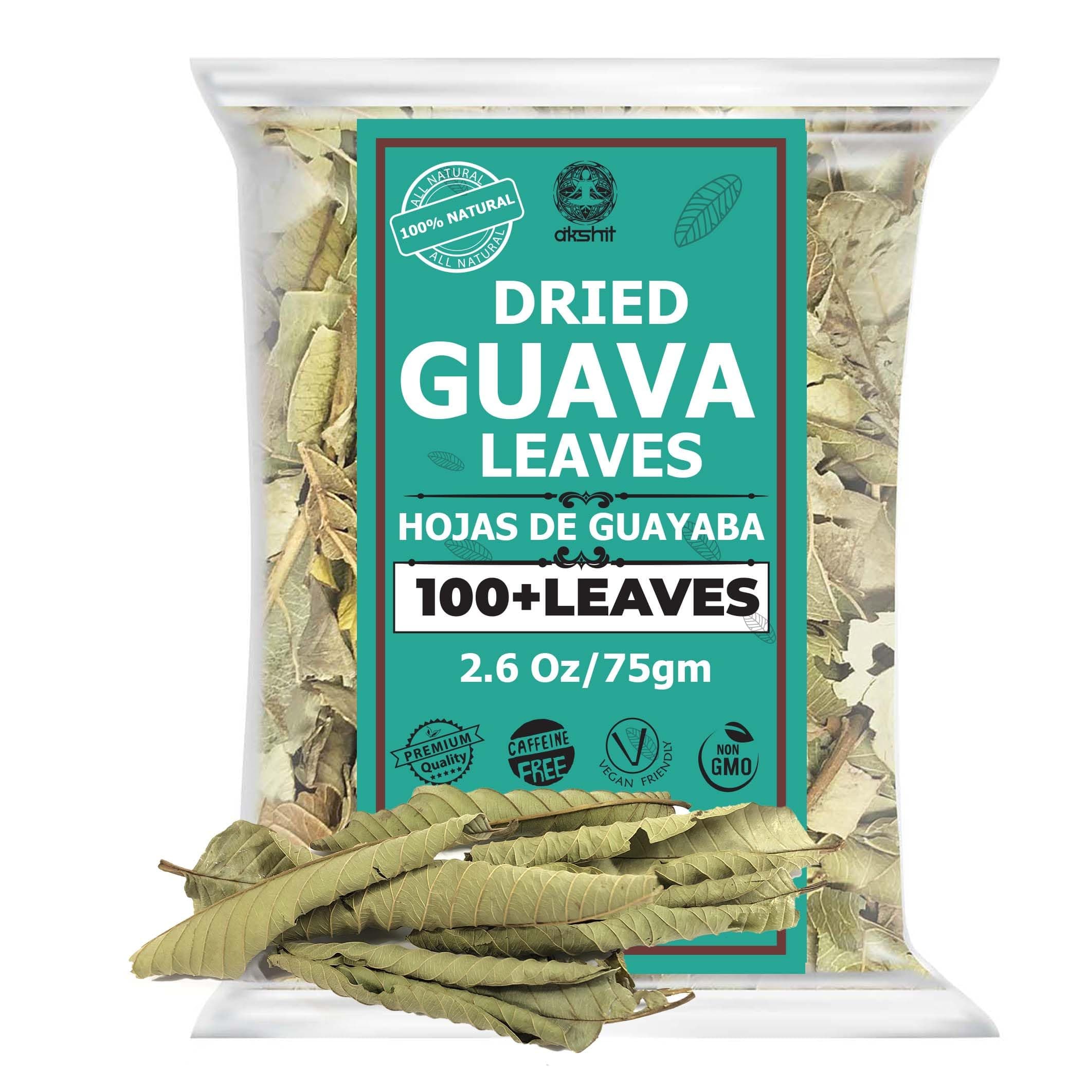 2.6oz Hoja De Guayaba, Dried Guava Leaf, 100+ Natural Guava Leaves, Aromatic Tea, Caffeine free, No Additives, Non GMO. By Akshit