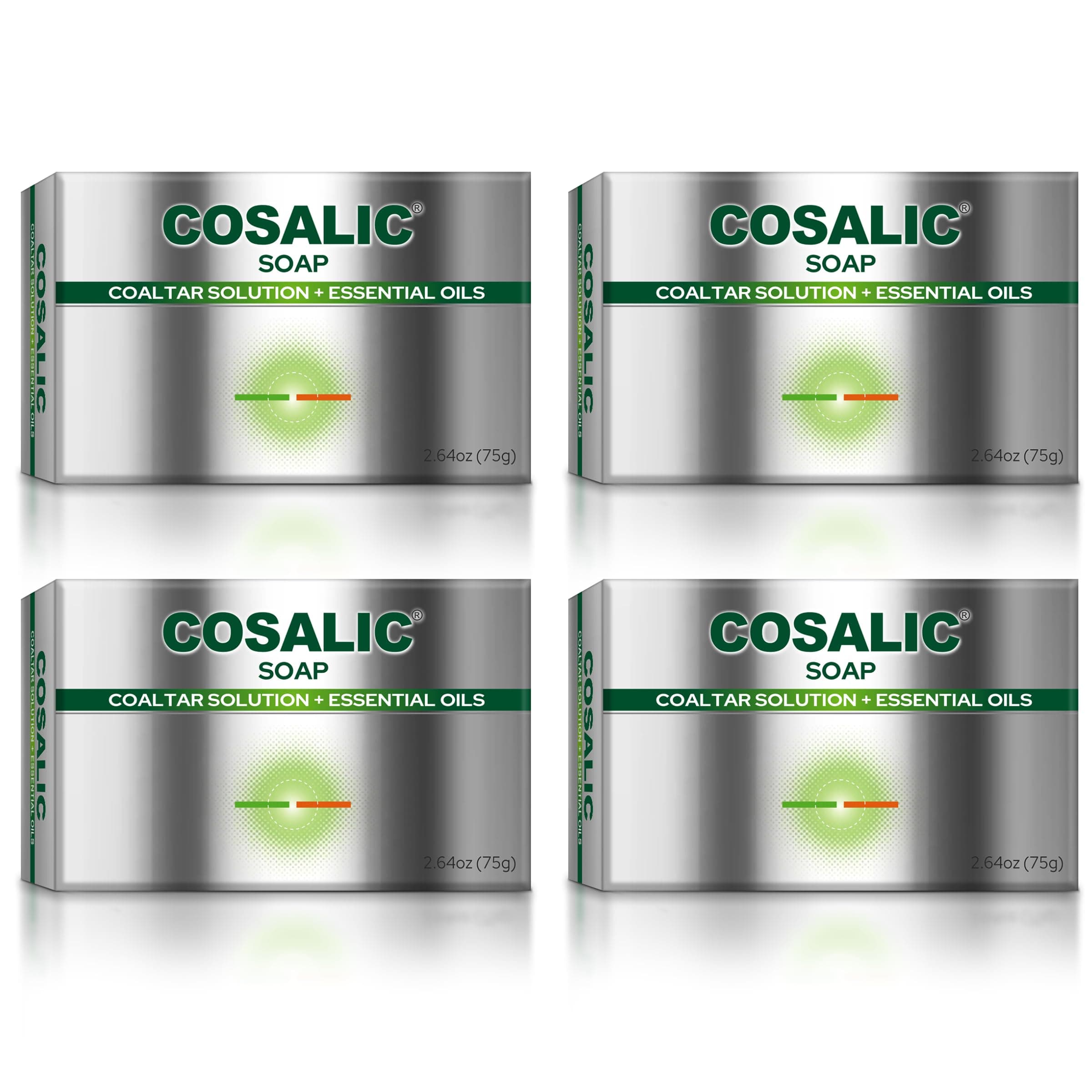 COAL TAR SOAP 75GM, 2.64OZ | With Bergamot, Tea Tree, Jojoba, Chamomile and Aloe Vera Oil | Relieves Dry, Itchy skin Pack of 4