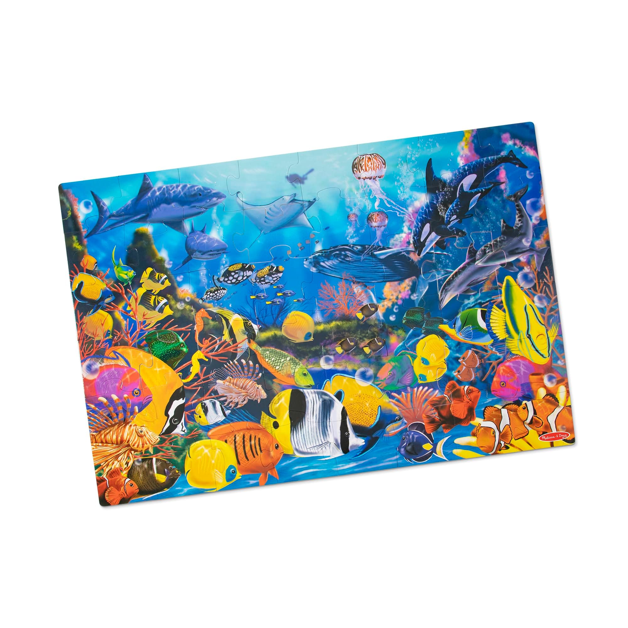 Underwater Ocean Floor Puzzle, 48 pc Jumbo Jigsaw Puzzle, Educational Screen Free Activity for Toddler, Preschoolers and Kids Ages 3+ (2 x 3 Feet) - FSC Certified