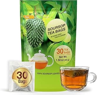 Soursop Tea Bags 30 Count Tea from 100% Soursop Leaves Caffeine Free No Sugar Added