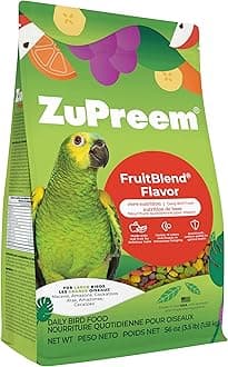 FruitBlend Bird Pellets, Daily Bird Food for Amazon, Cockatoo, Macaw, Core Nutrition for Large Birds, Made in USA, Pellets for Large Birds, Macaw Food (L, 3.5 lbs)