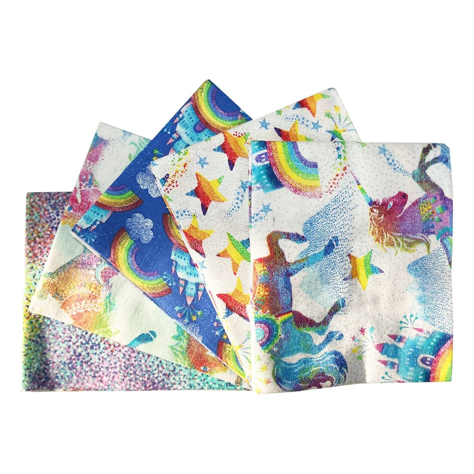 Once Upon a Time Fat Quarter Bundle Pack of 5 (18 x 21 inch) 100 Percent Cotton Fabric (Ideal for Crafts, Quilting, Patchwork, Sewing), Multicolor