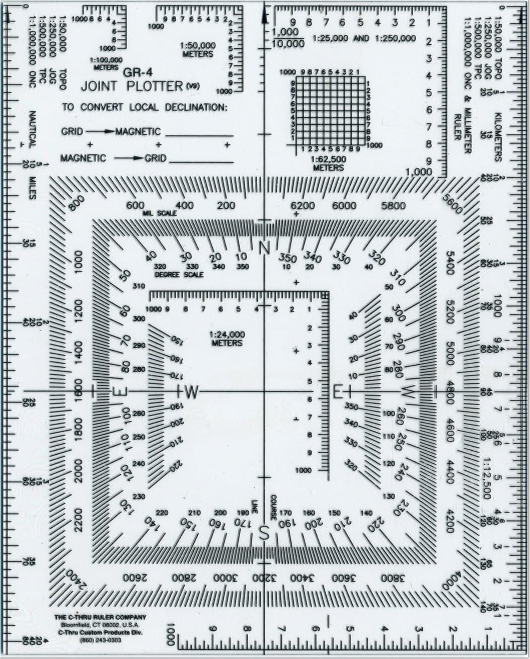 UTM Joint Plotter/Map Reader, 5" by 6", Transparent (GR-4)