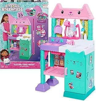 Gabby's Dollhouse Cakey Kitchen Set with 20+ Play Kitchen Accessories|Play Food, Sounds, Music|Roleplay Indoor Toy|Best Birthday Gift|Learning with Fun for Kids Age 3+|Made in IndiaMulticolor