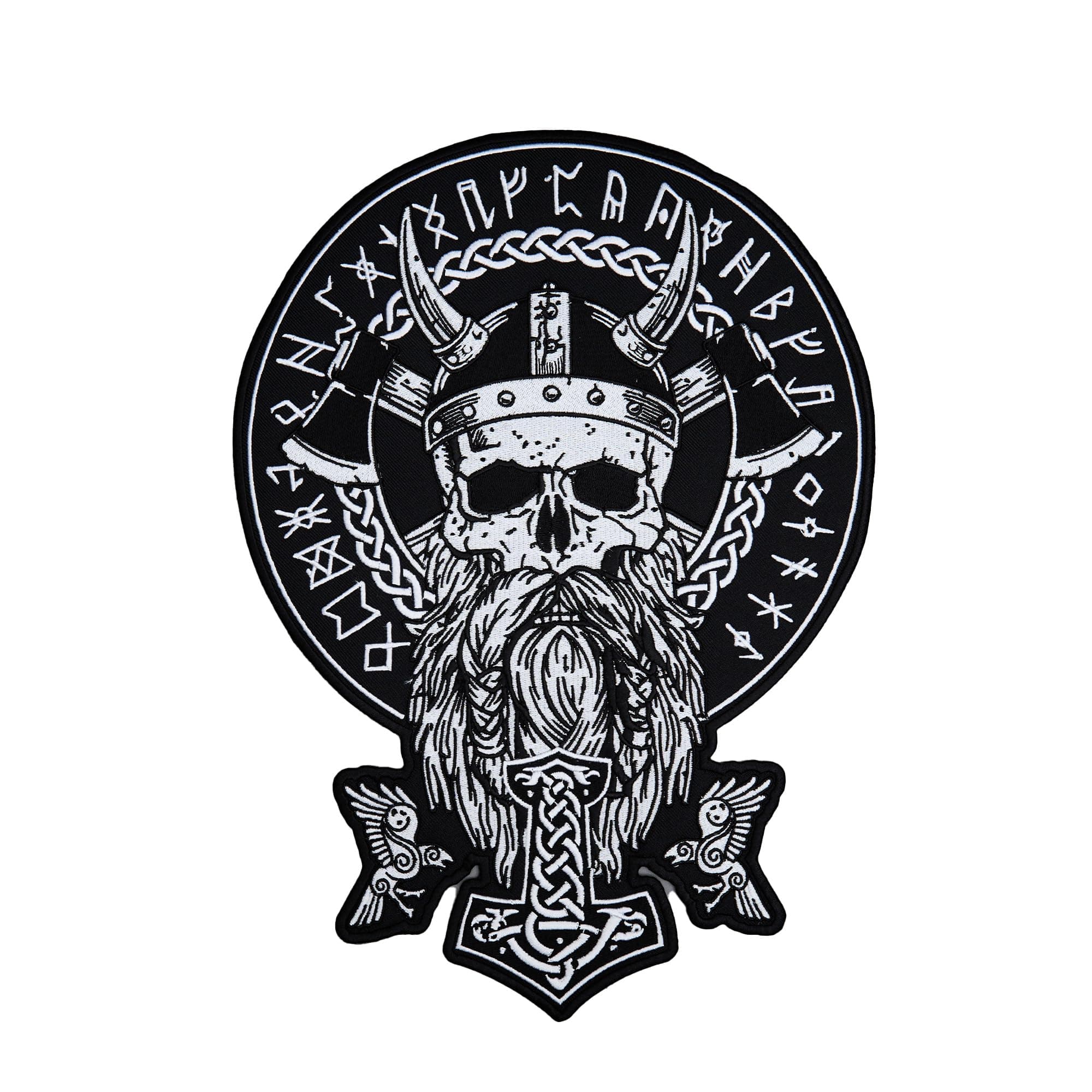 Odin Large Large Back Embroidered Patch for Vest / Iron-on / Sew on Multicolor