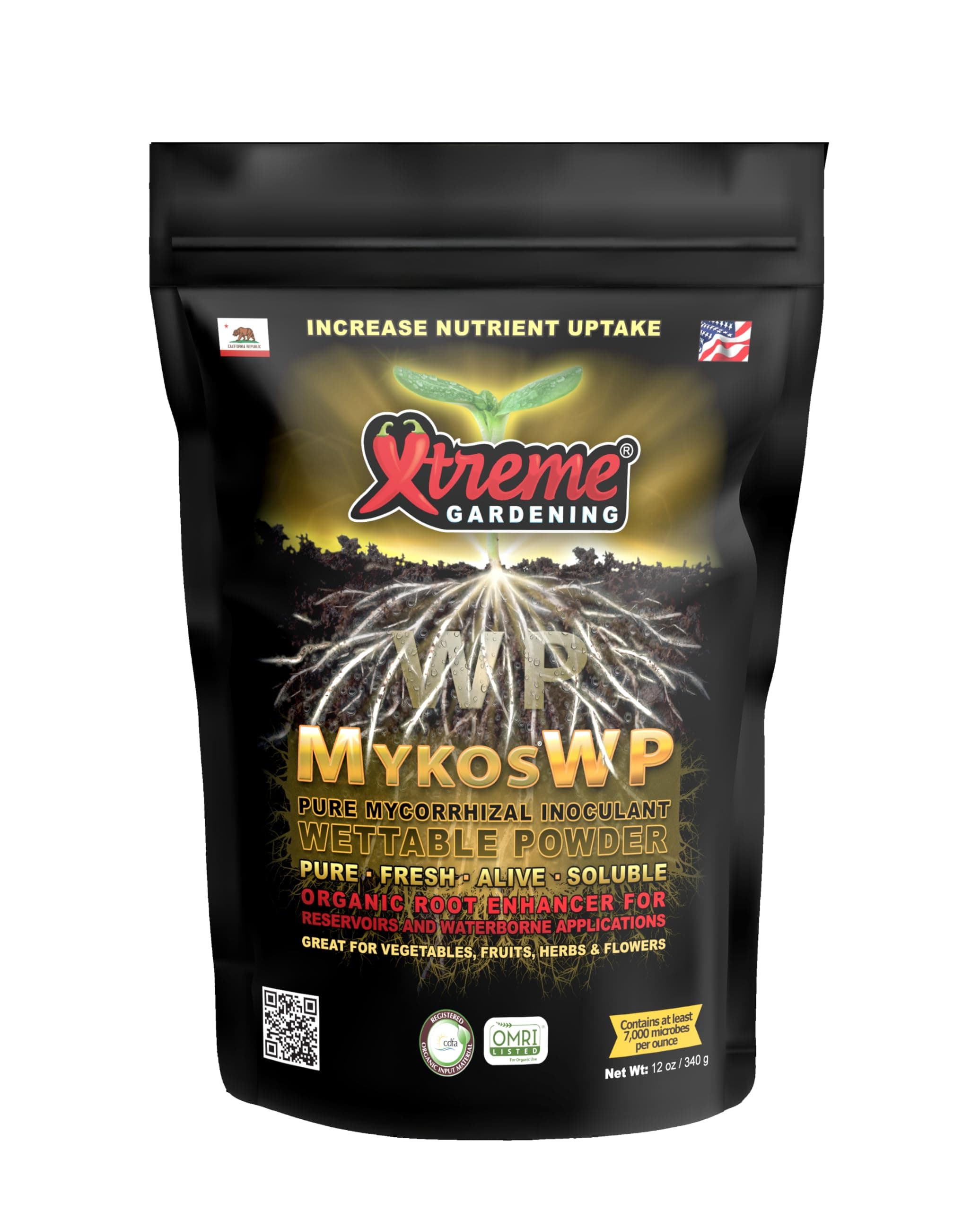 Mykos WP - Wettable Powder Hydroponic Root Enhancer, 12 oz