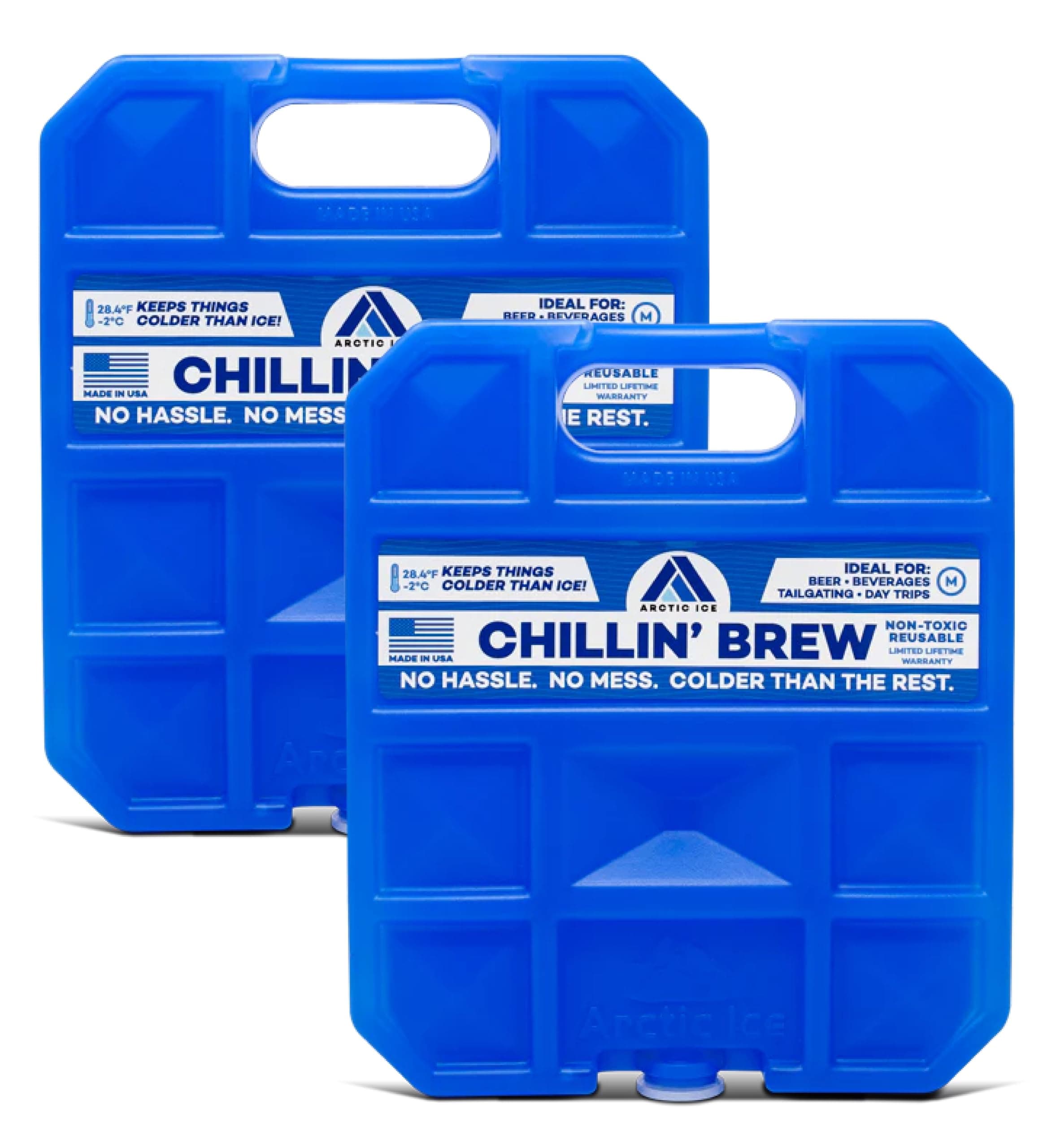 Chillin' Brew Series Long Lasting Reusable Ice Pack - Freezes at 28° Fahrenheit - Designed to Keep Beverages Colder Than Ice