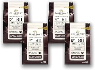 Callebaut Couverture Cacao Dark Baking Belgian Semisweet Chocolate Callets 4 pack. 54.5% Cacao. Recipe N811. (5.5 Lbs x 4; 10 kg)