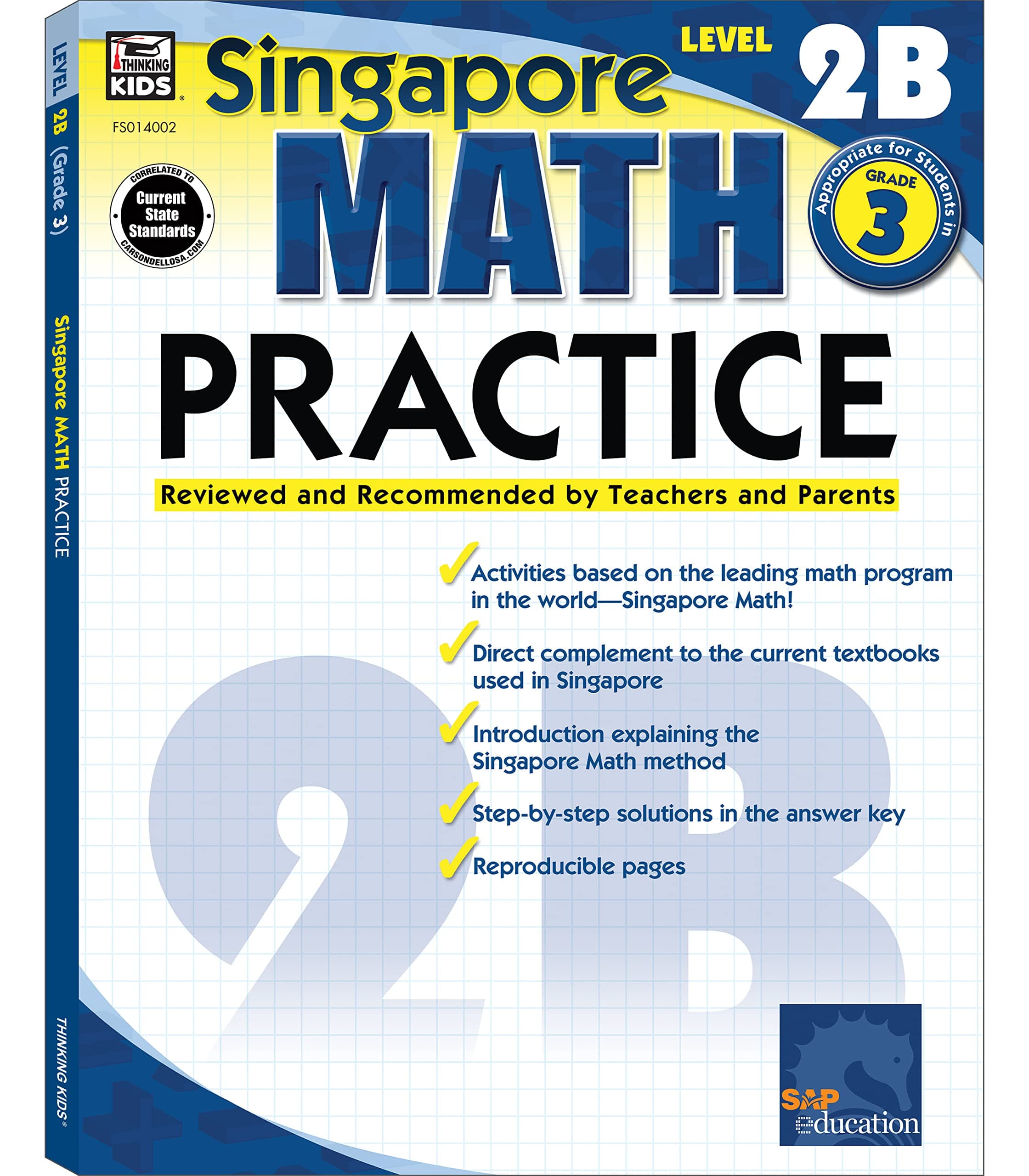 Singapore Math – Level 2B Math Practice Workbook for 3rd Grade, Paperback, Ages 8–9 with Answer Key Paperback – June 1, 2009