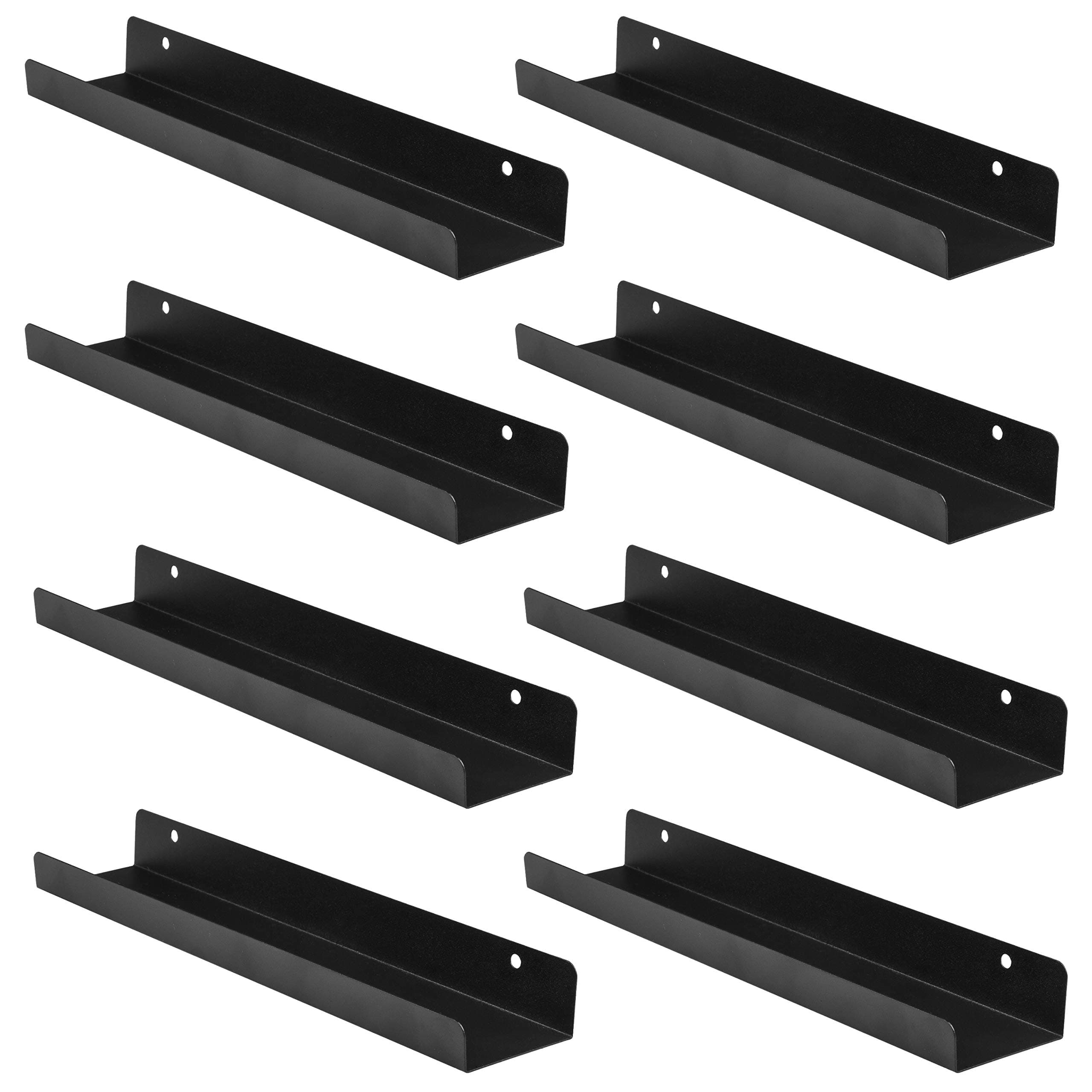 Ilyapa Metal Vinyl Record Shelf Wall Mount, 8 Pack - Black Steel Record Album Holder Display Your LP