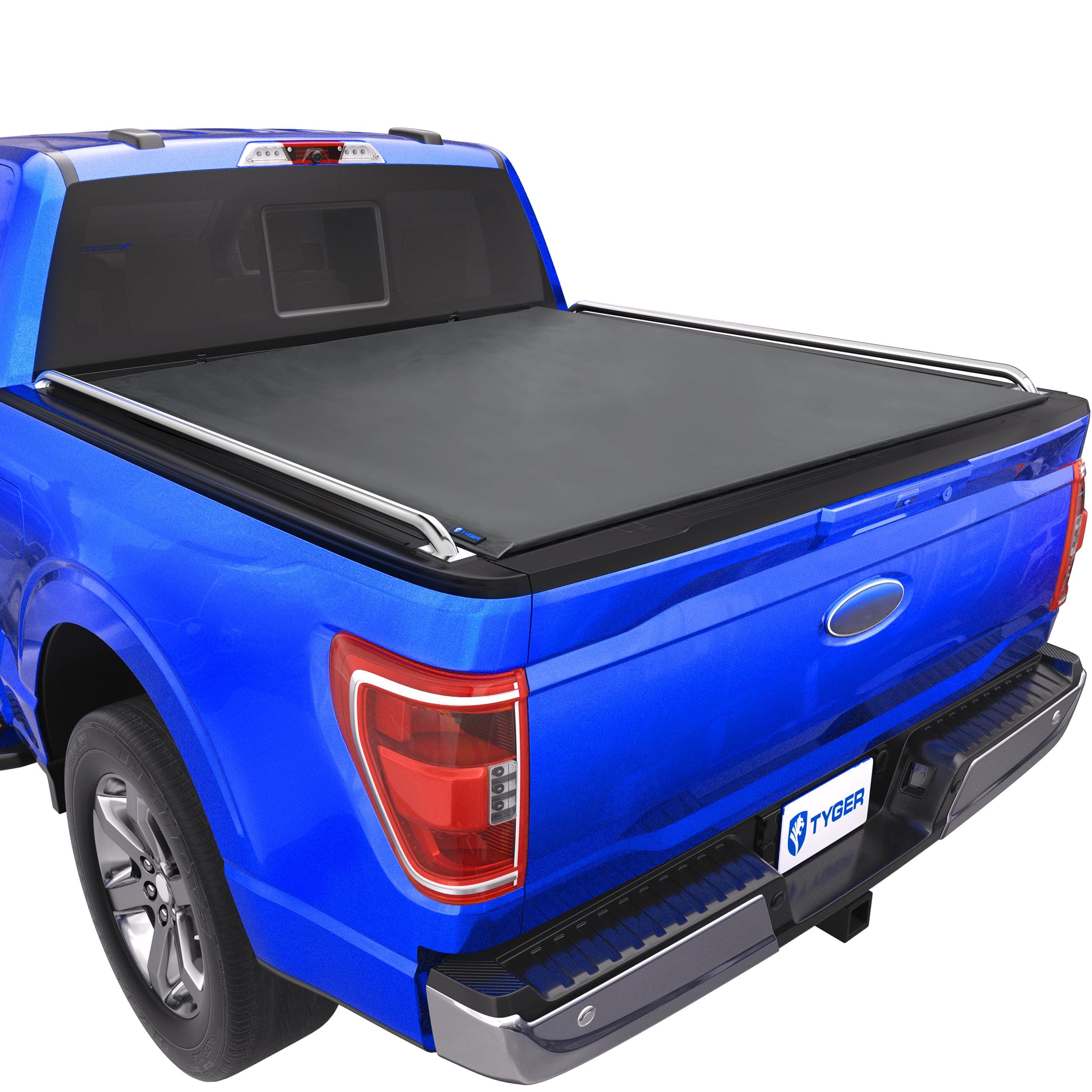 Tyger Auto T2 Low Profile Soft Roll-up Truck Bed Tonneau Cover Compatible with 2015-2025 Ford F-150 | Fleetside 5.5' (67") Bed | TG-BC2F6229