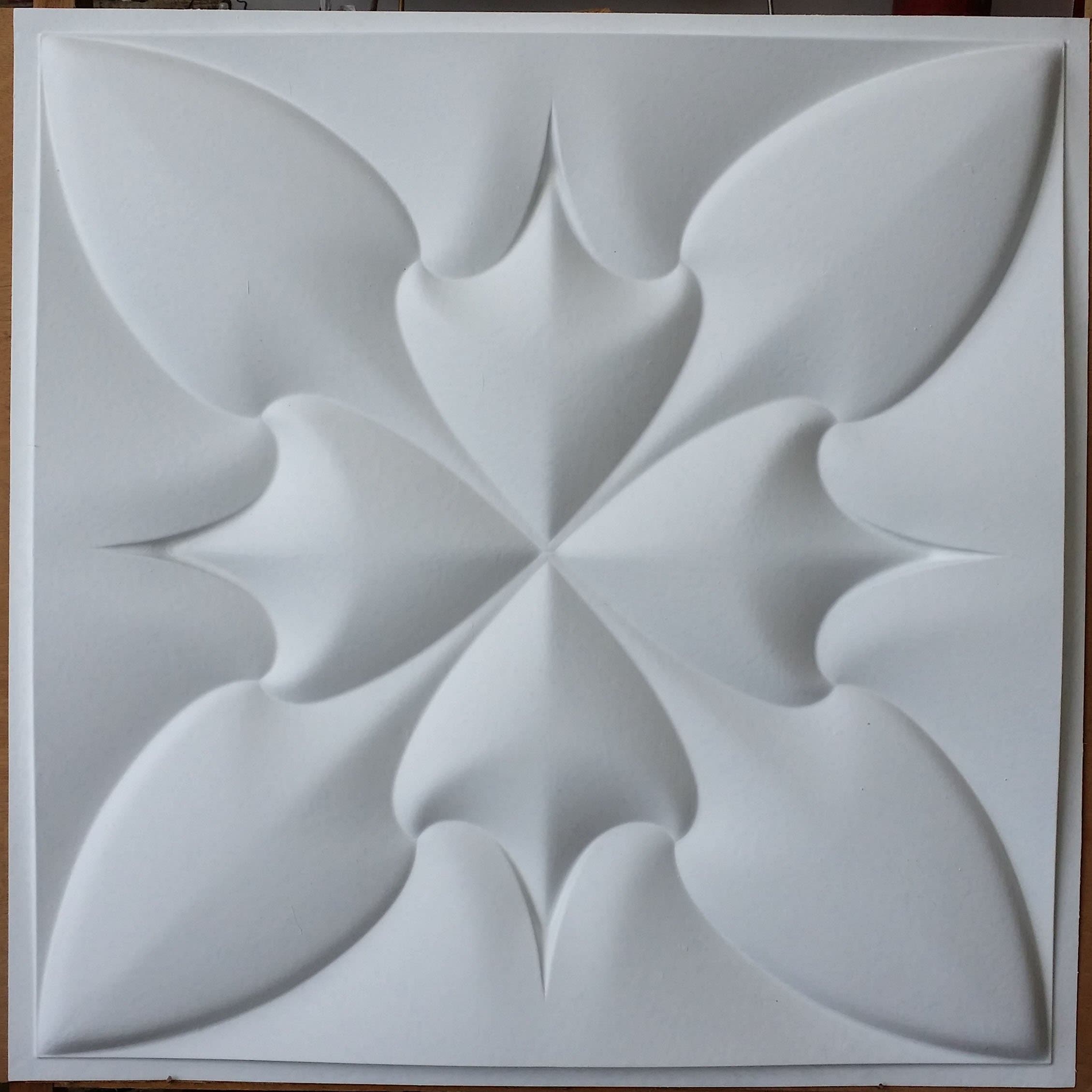 Ceiling Tile White matt 3D Sculpture Decor Wall Panels PLM100 Pack of 10pcs
