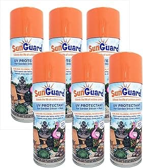 SUNGUARD UV Protectant Spray for Outdoor Decor, Furniture & More (6-Pack) Prevents Fading Peeling and Cracking