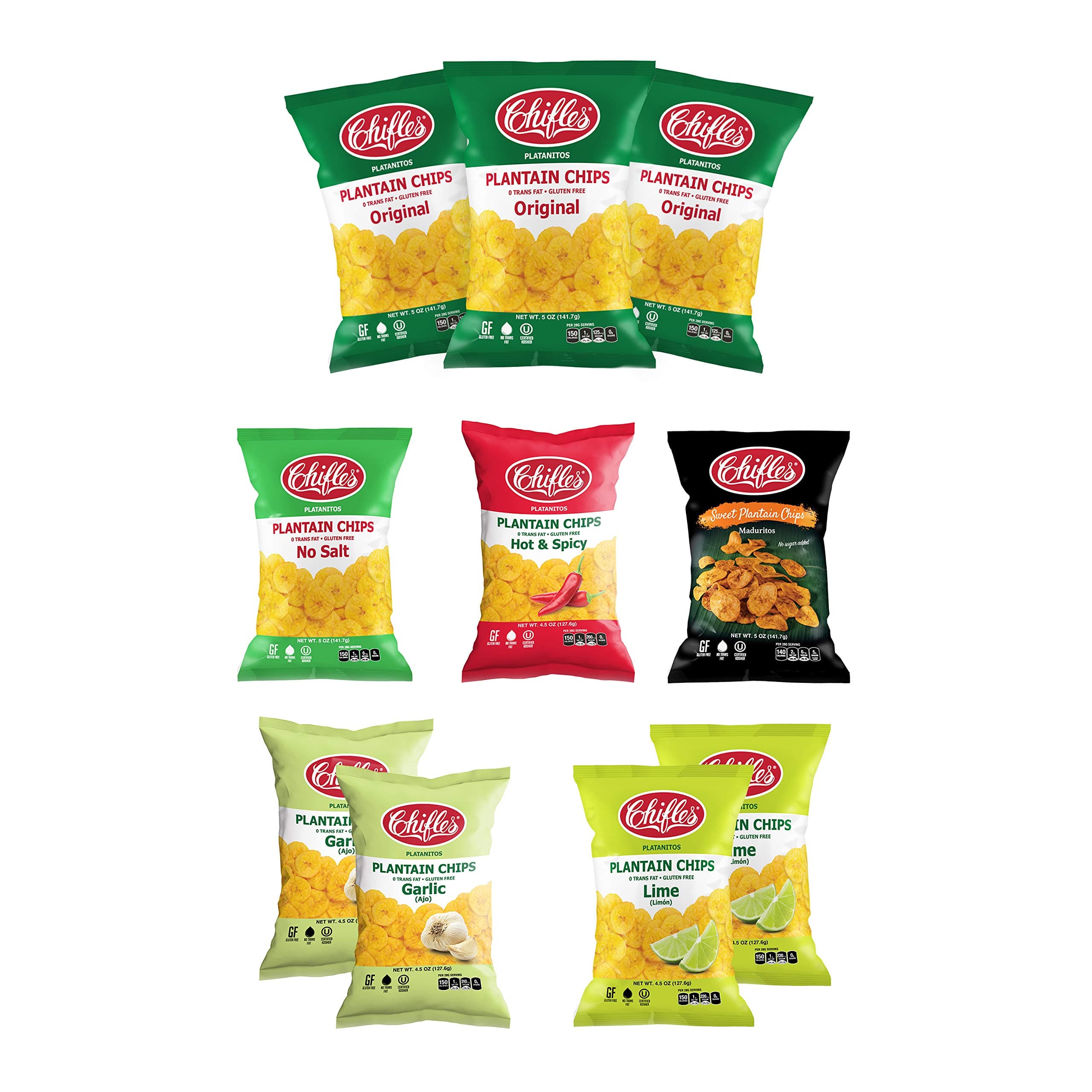 Chifles Plantain Chips Variety Pack, 4.5-5oz (Pack of 10)