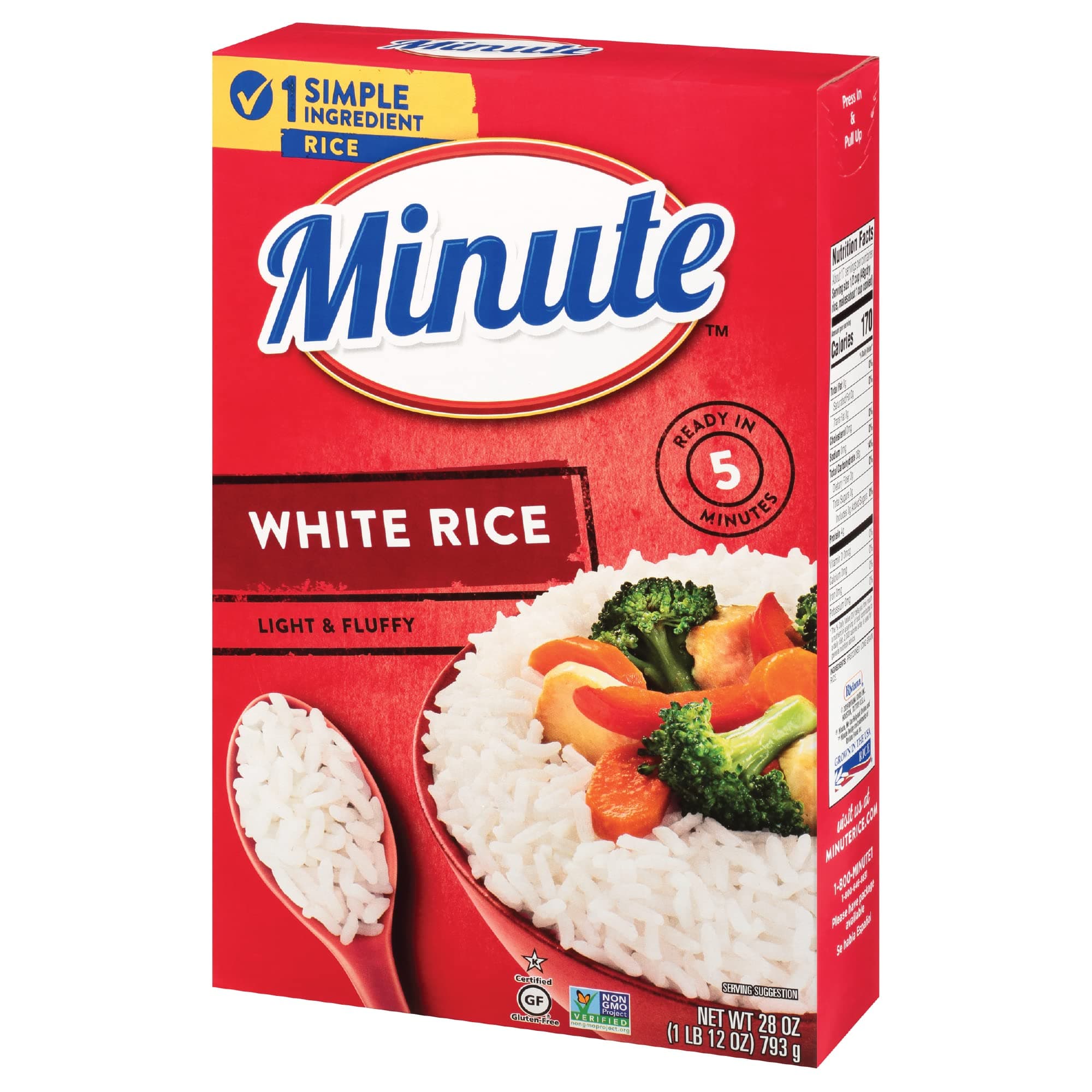 White Rice, Instant White Rice for Quick Dinner Meals, 28-Ounce Box