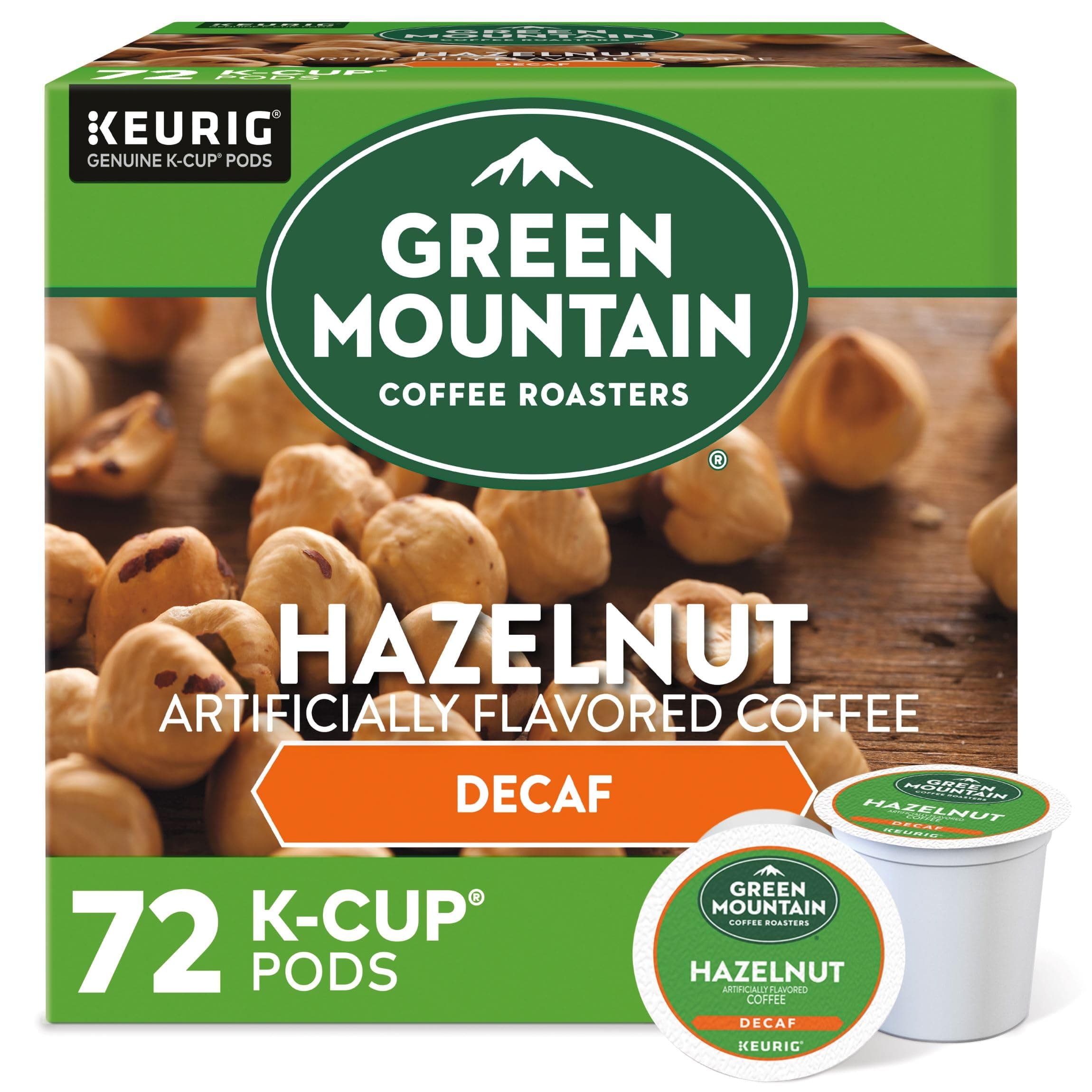 Hazelnut, Single Serve Coffee K-Cup Pod, Decaf, 72