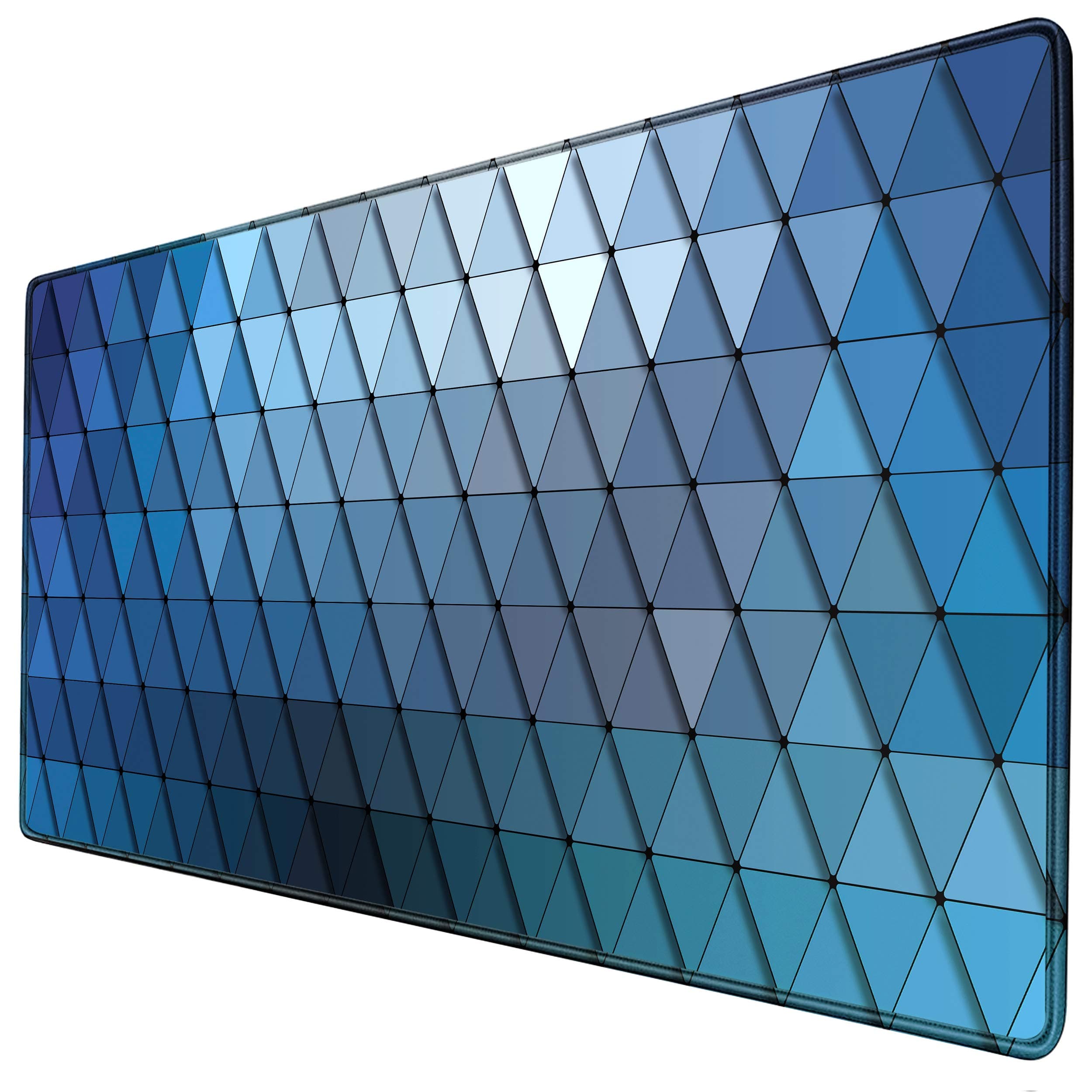 Ktrio Extended Gaming Mouse Pad with Stitched Edges, Large Mousepad with Premium-Textured Cloth, Non-Slip Rubber Base, Waterproof Keyboard Pad, Mouse Mat for Gamer, Office & Home, 35.4 x 15.7in, Blue