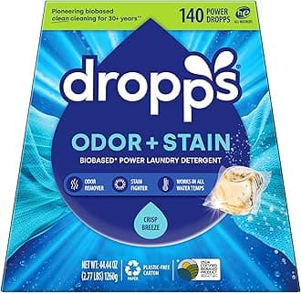 Odor & Stain Laundry Detergent Pods, Crisp Breeze (140 Count) - Powerful Laundry Pods | Complete Clean Laundry Soap | Fights Odors & Stains | Clean Ingredients | Plastic Free Packaging
