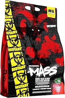 MUTANT Mass | Muscle Mass Gainer | 1100 Calories, 56g Protein, Whole Food Carbs, BCAAs, and Glutamine | Ultimate Hardcore Weight Gainer Shake | 6800g | Strawberry Banana