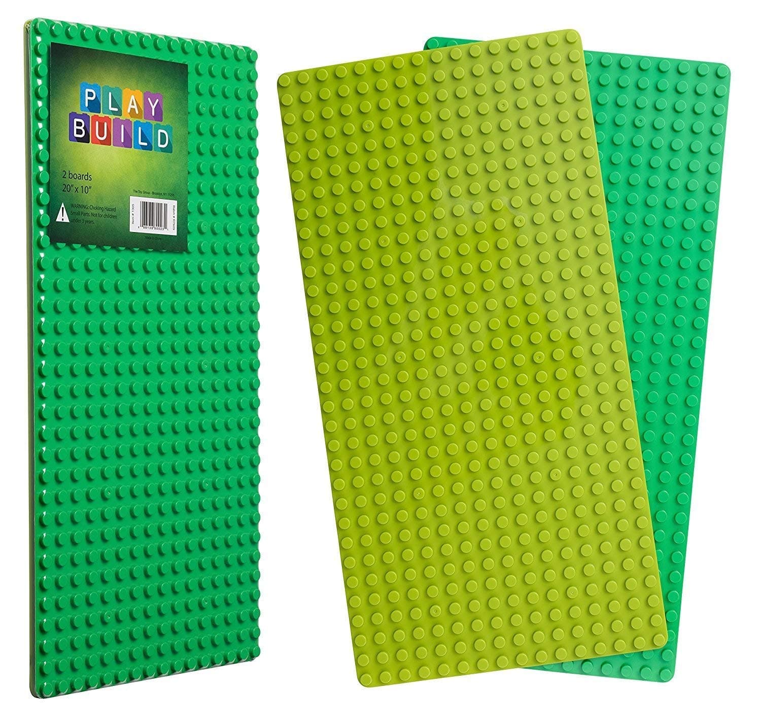 Play Build Baseplate Brick Set - 2 Pieces - 10 x 20 Inch Base Plates - Compatible with LEGO DUPLO (This Brand is not associated with Lego Duplo) Recommended Ages 3+