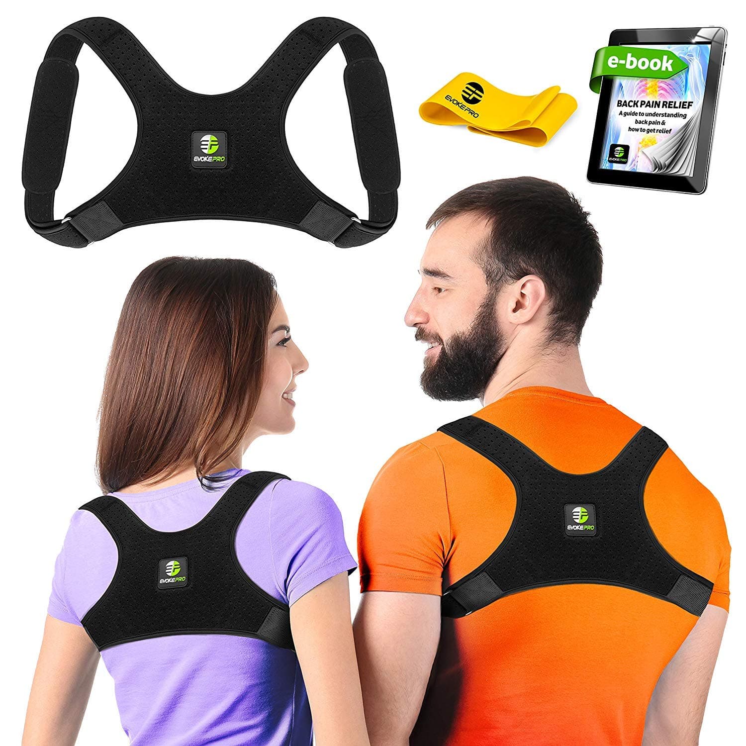 Evoke Pro Back Posture Corrector for Women and Men - Upper Back Brace Clavicle Support Device for Thoracic Kyphosis and Shoulder - Neck Pain Relief (X-Large)