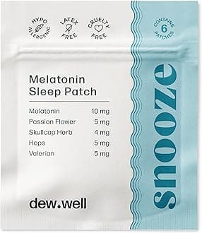 Dew Well 6 Pack Snooze Melatonin Sleep Patch, with Melatonin to Support Natur...