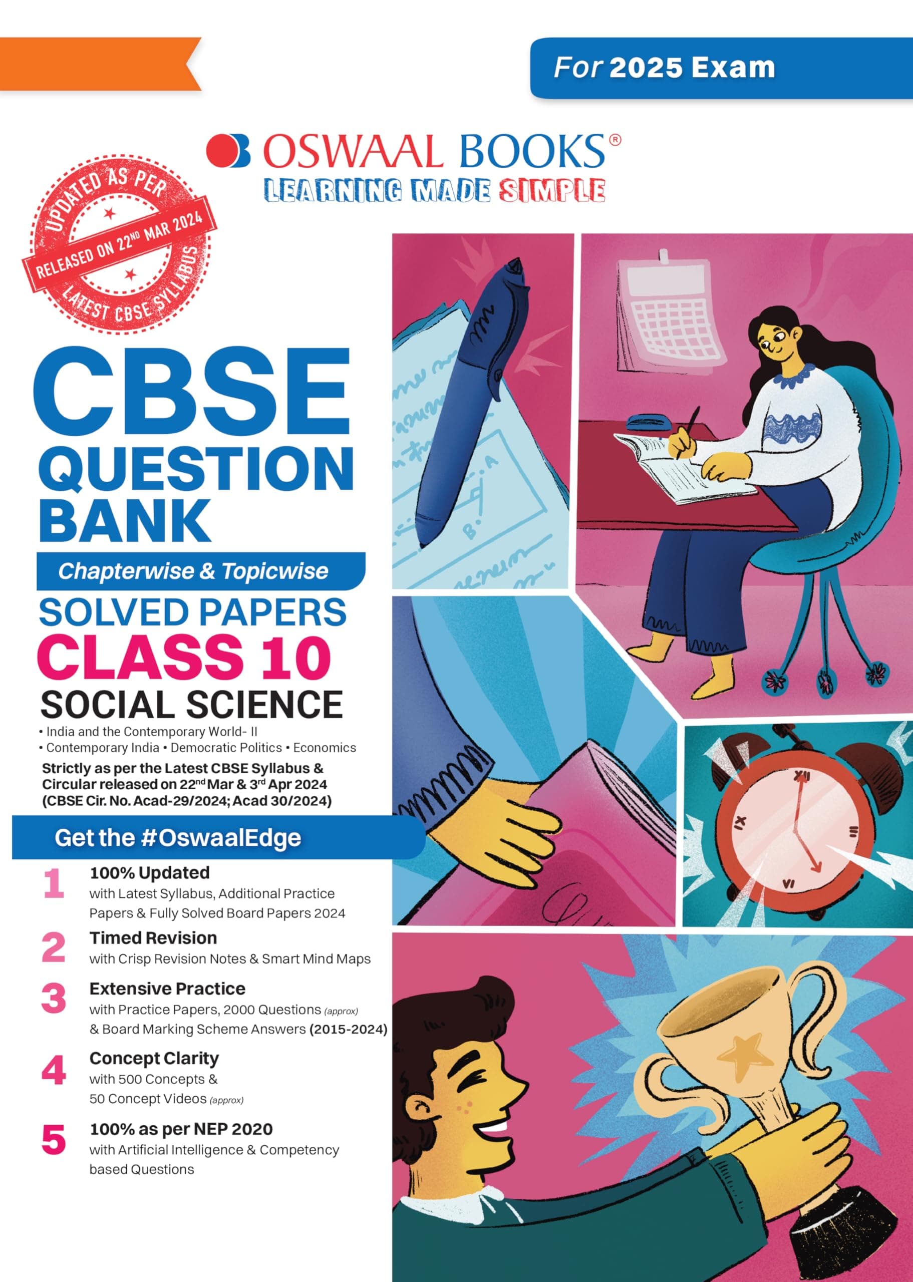 Oswaal CBSE Question Bank Class 10 Social Science, Chapterwise and Topicwise Solved Papers For Board Exams 2025
