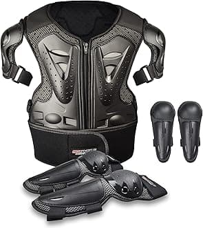 Kids Motorcycle Armor Suit Dirt Bike Gear Chest Protector Motocross for Kids Dirt Bike Chest Protective Gear with Elbow Knee Pads Guards for Cycling