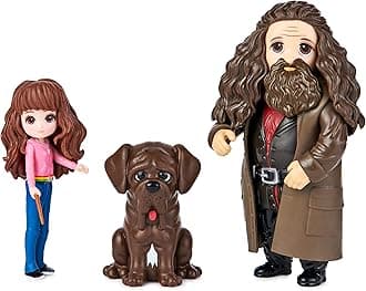 Wizarding World Magical Minis Hermione and Rubeus Hagrid Friendship Set with Collectible Toy Figures and Creature, Kids Toys for Ages 5 and up
