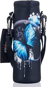 AUPET Water Bottle Bag Carrier,24oz/32oz Insulated Neoprene Bottle Sling Holder Case Pouch Cover for 1000ML/750ML Bottles with Shoulder Strap for Girls Boys Adults
