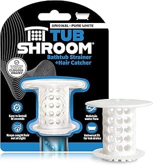 TubShroom The Revolutionary Shower Tub Drain Protector Hair Catcher/Strainer/Snare, White