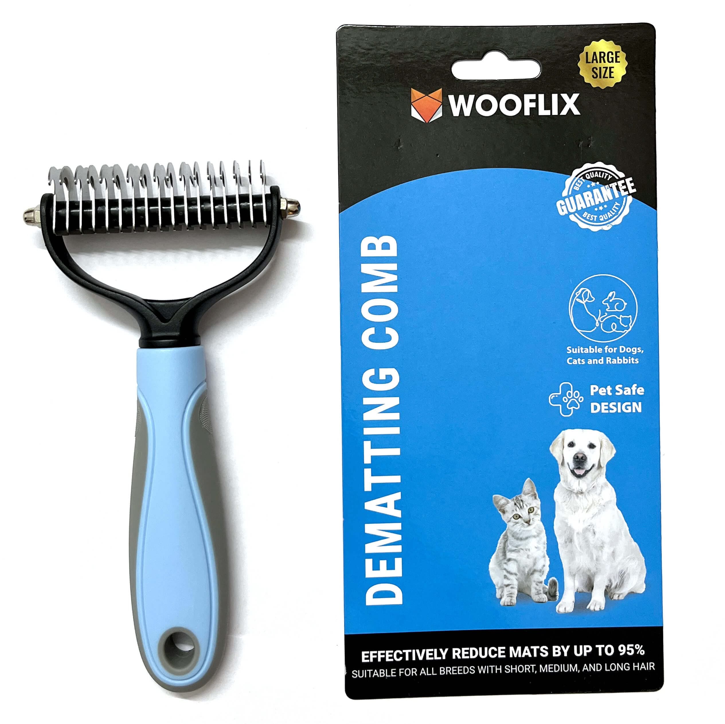 - Wooflix Dematting Brush & Grooming Tool for Cats and Dogs, Removes Mats and Tangles - Dog Hair Brushes for all Breeds (Large) Mats | Dog Hair Brushes for all Breeds (Old Version)