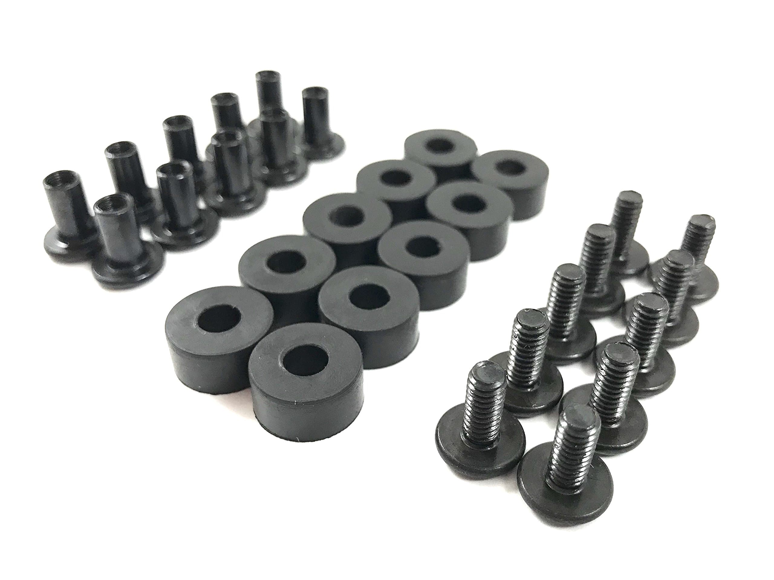 Gun Guy Gear - Black Chicago Screw - Binding Post Kit - Open Back Slotted Fasteners for Kydex Holsters (3/8” Length - 10 Pack)