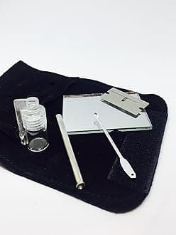 Suede Snuff Tobacco KIT with Mirror, Straw, Bottle, Spoon, and Razor! Sell By Fenny's Creations