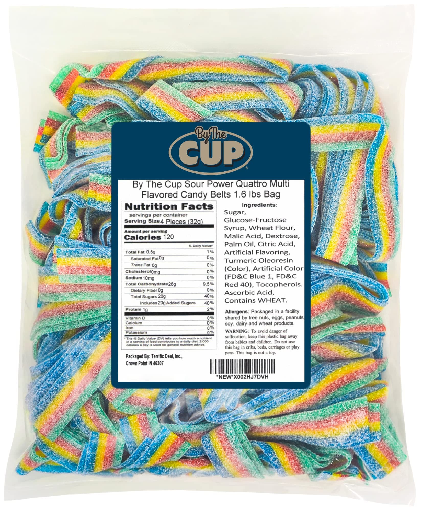 By The Cup Quattro Multi Flavored Candy Belts, 1.6 lb Bulk Bag