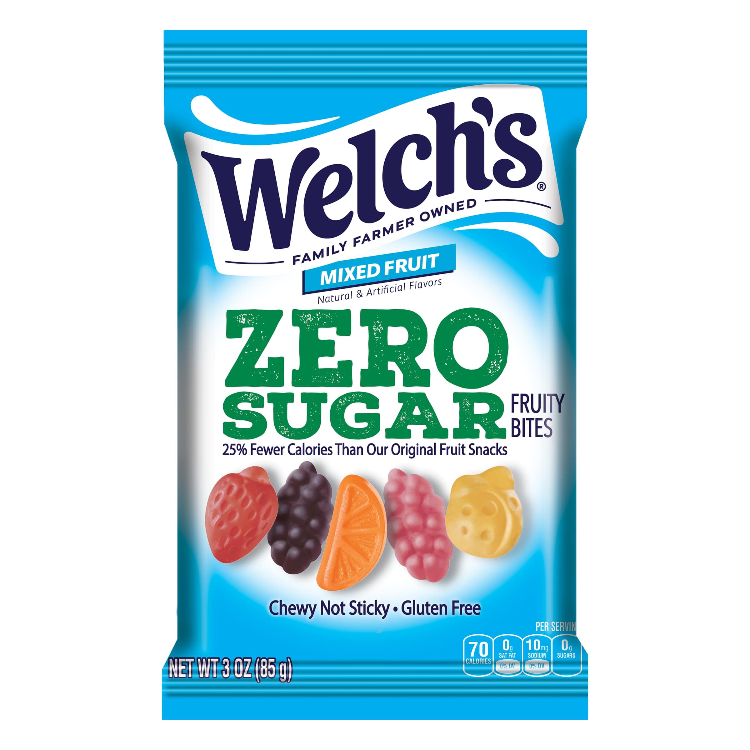 Zero Sugar Fruity Bites, Mixed Fruit Snack Pack, Gluten Free & Sugar Free Snacks, 3oz Snack Pack (Pack of 1)