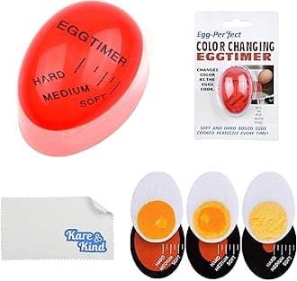 Egg Timer 2X Pack - Color Changing Indicator - Soft, Medium and Hard Boiled Eggs - Heat Sensitive - Safe Durable Kitchen Aid - Gift and Home Use