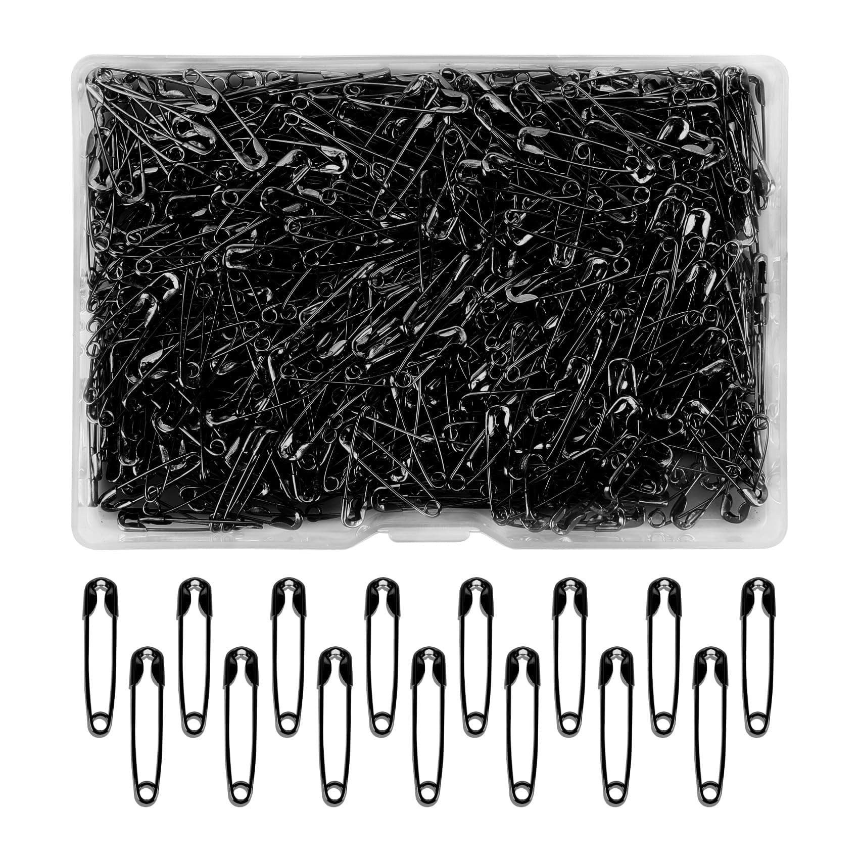 Black Mini Safety Pins - 500PCS, 19mm Tiny, Bulk for Clothes, Crafting, Sewing, Jewelry Making, Arts & Craft