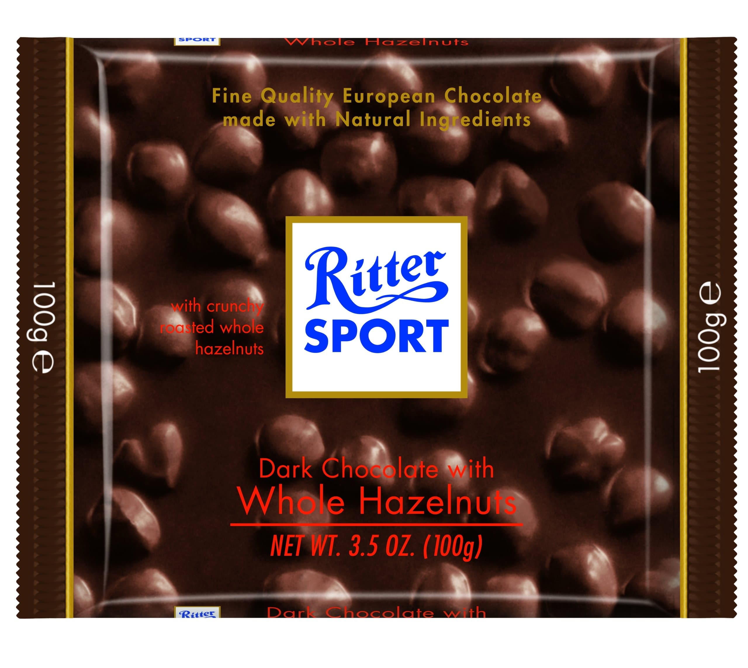 Dark Chocolate with Whole Hazelnuts (Pillow Pack), 3.5-Ounce Bars (Pack of 8)