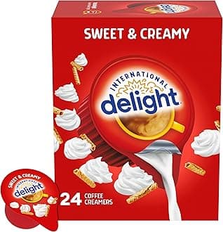 International Delight Coffee Creamer Singles, Sweet & Creamy, Shelf Stable Flavored Creamer, 24 Ct, 16 FL Oz, Pre-Portioned Creamers