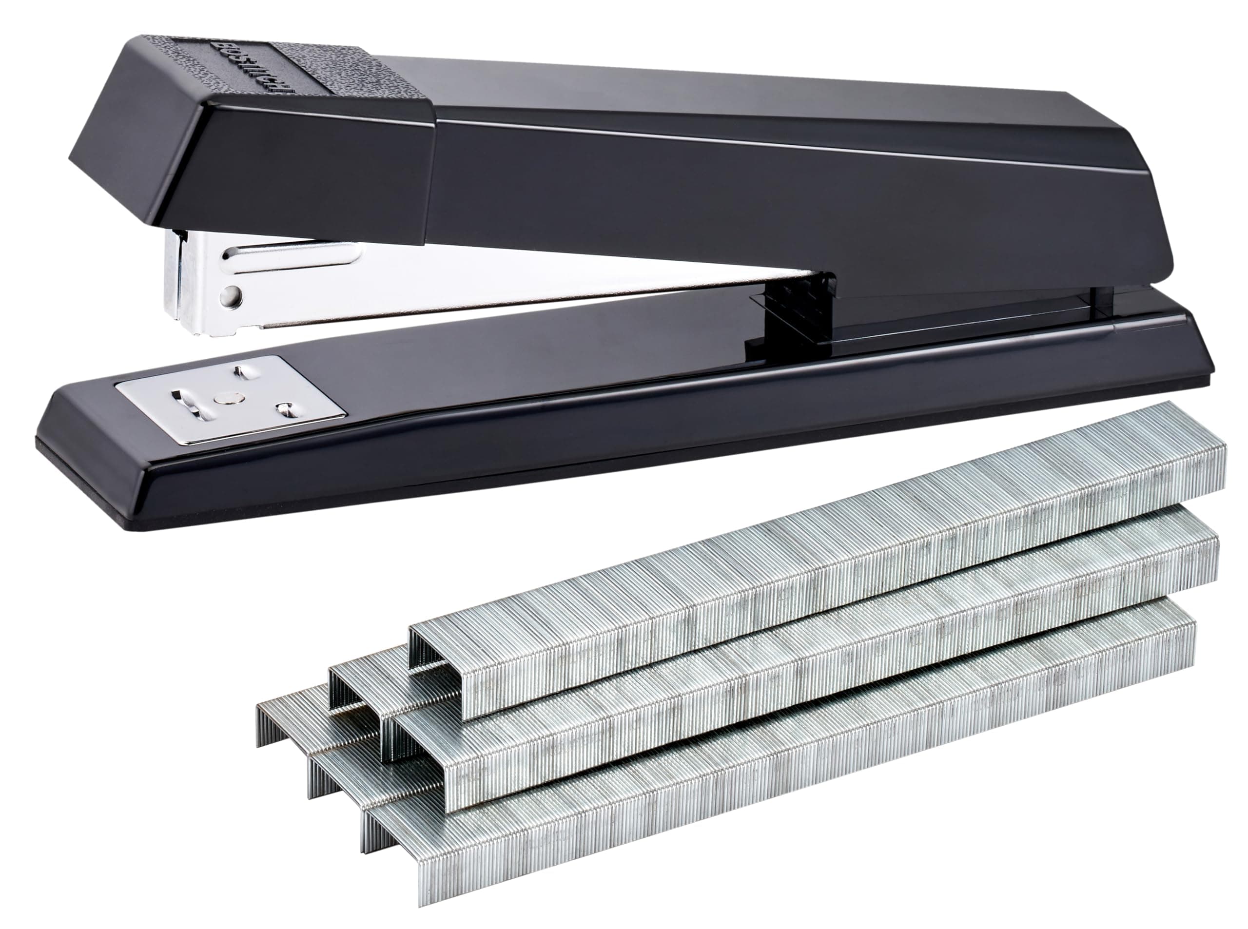 Office Stapler, No-Jam Premium for Desktop, Includes 1,250 Staples, Full-Strip, 25 Sheet Capacity, Black