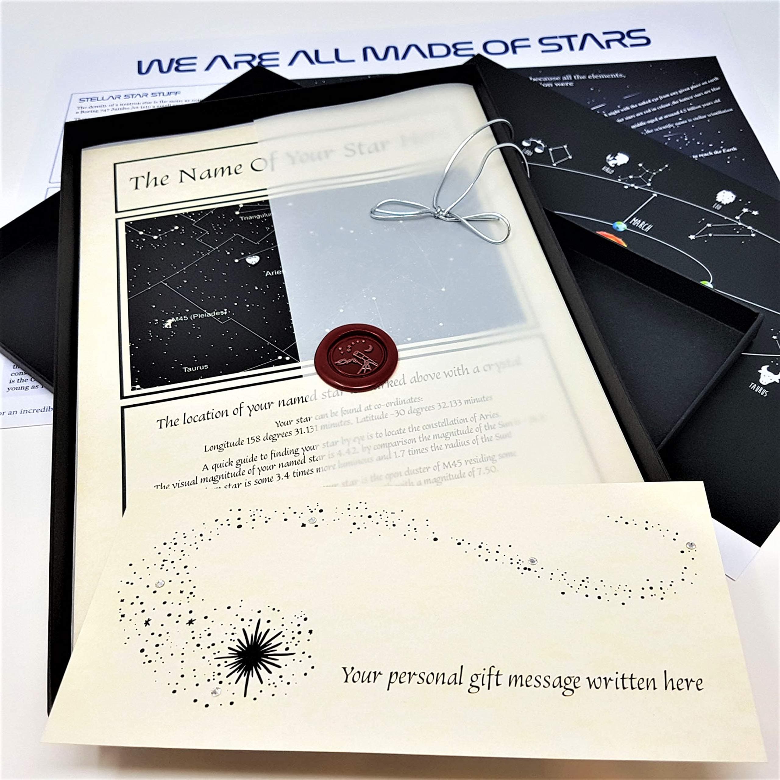 Name a Star Deluxe Gift Box Set with Heart Shaped SWAROVSKI® ELEMENT - Personalised with the name of your choice