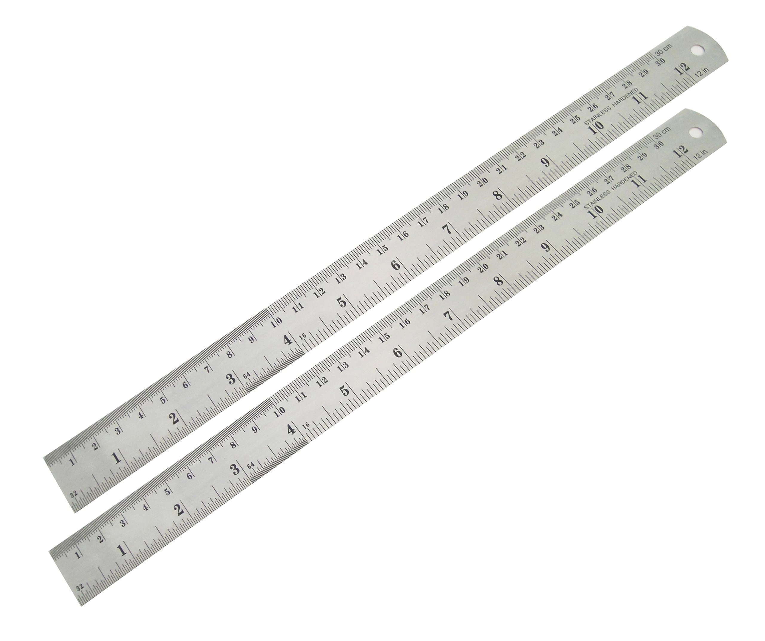 2 Count 12 inches Stainless Steel Ruler