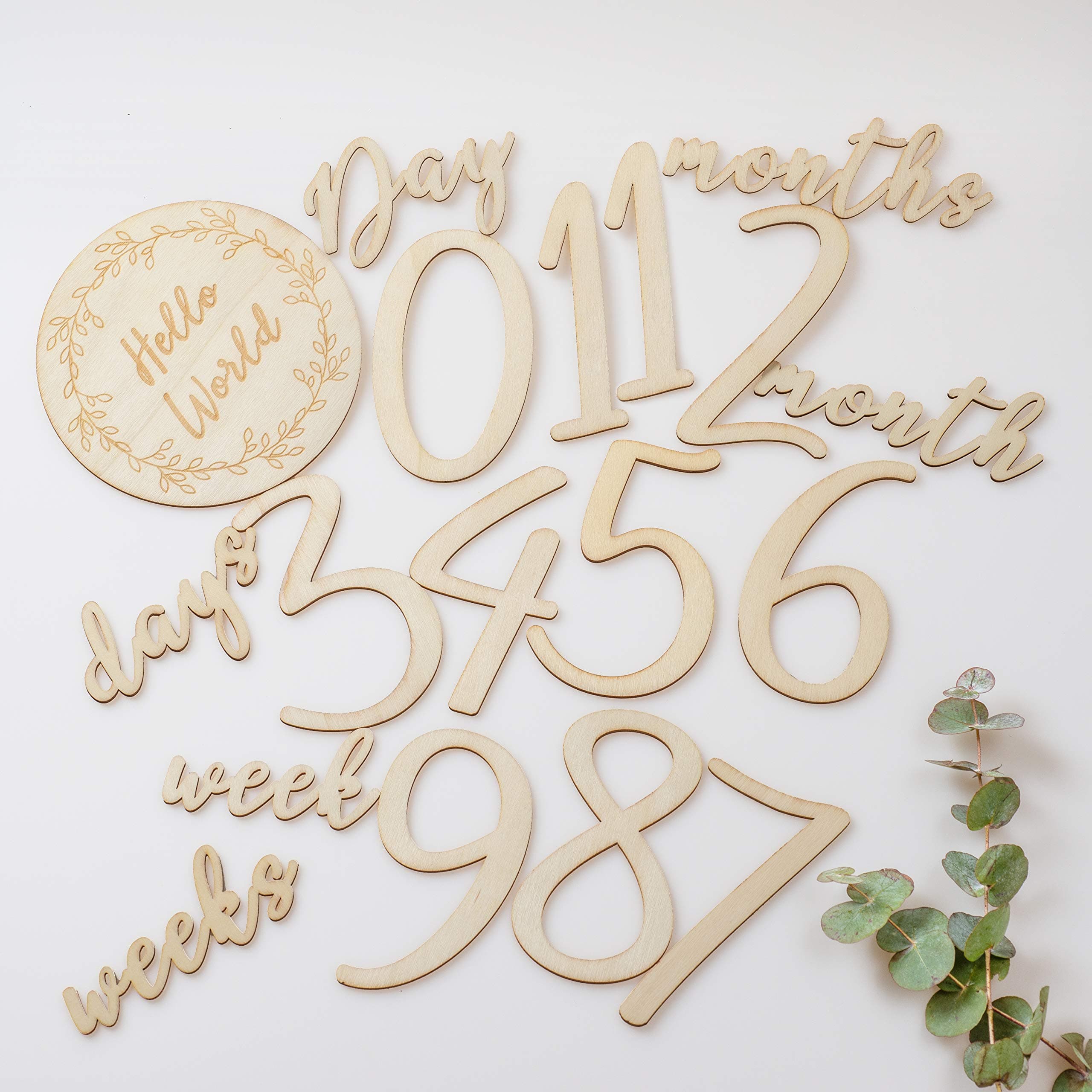 Miaoberry wooden milestone numbers