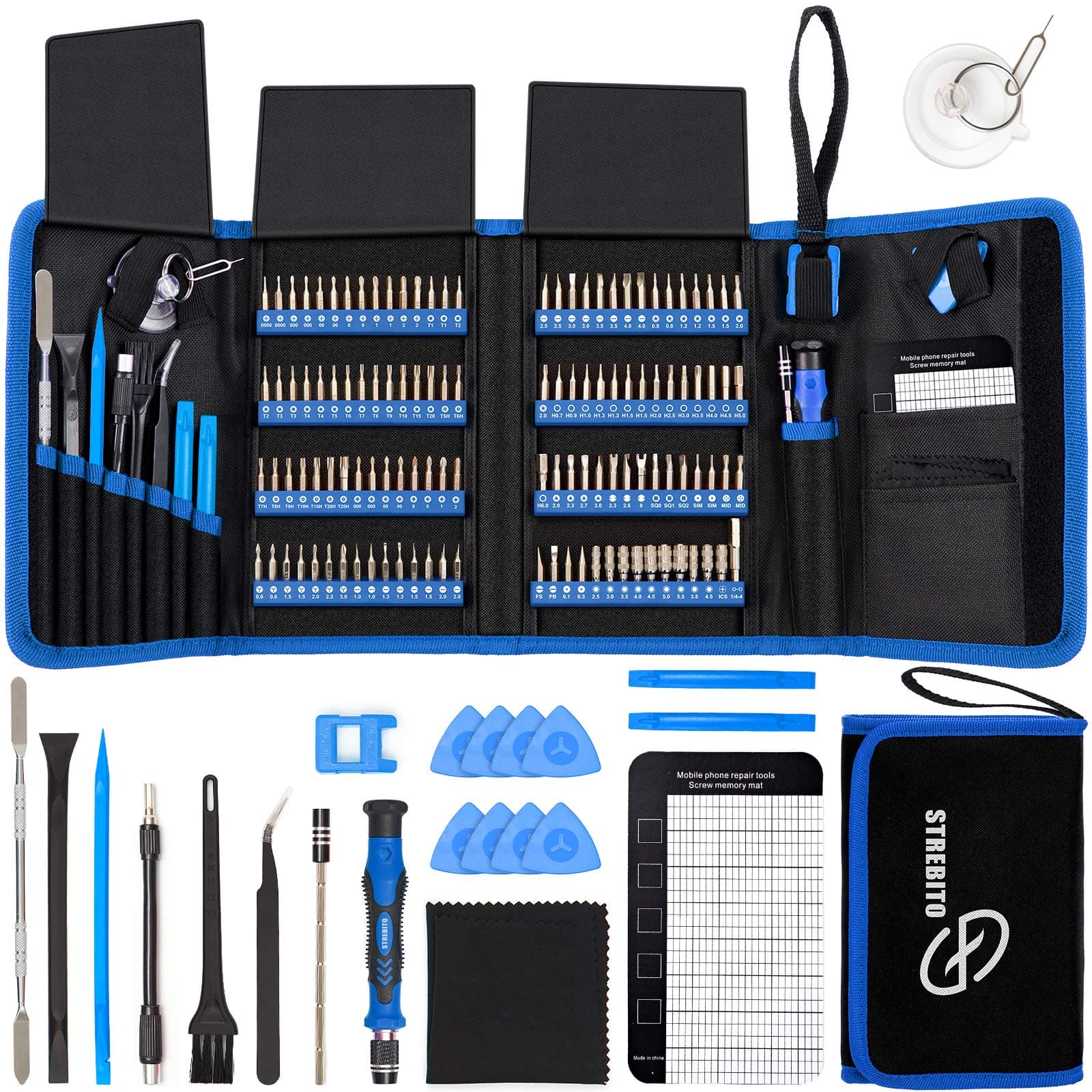Screwdriver Sets Electronics Precision with 120 Bits Magnetic Repair Tool Kit for iPhone, MacBook, Computer, Laptop, PC, Tablet, PS4, Xbox, Nintendo, Game Console Blue, 142pcs, GY-001