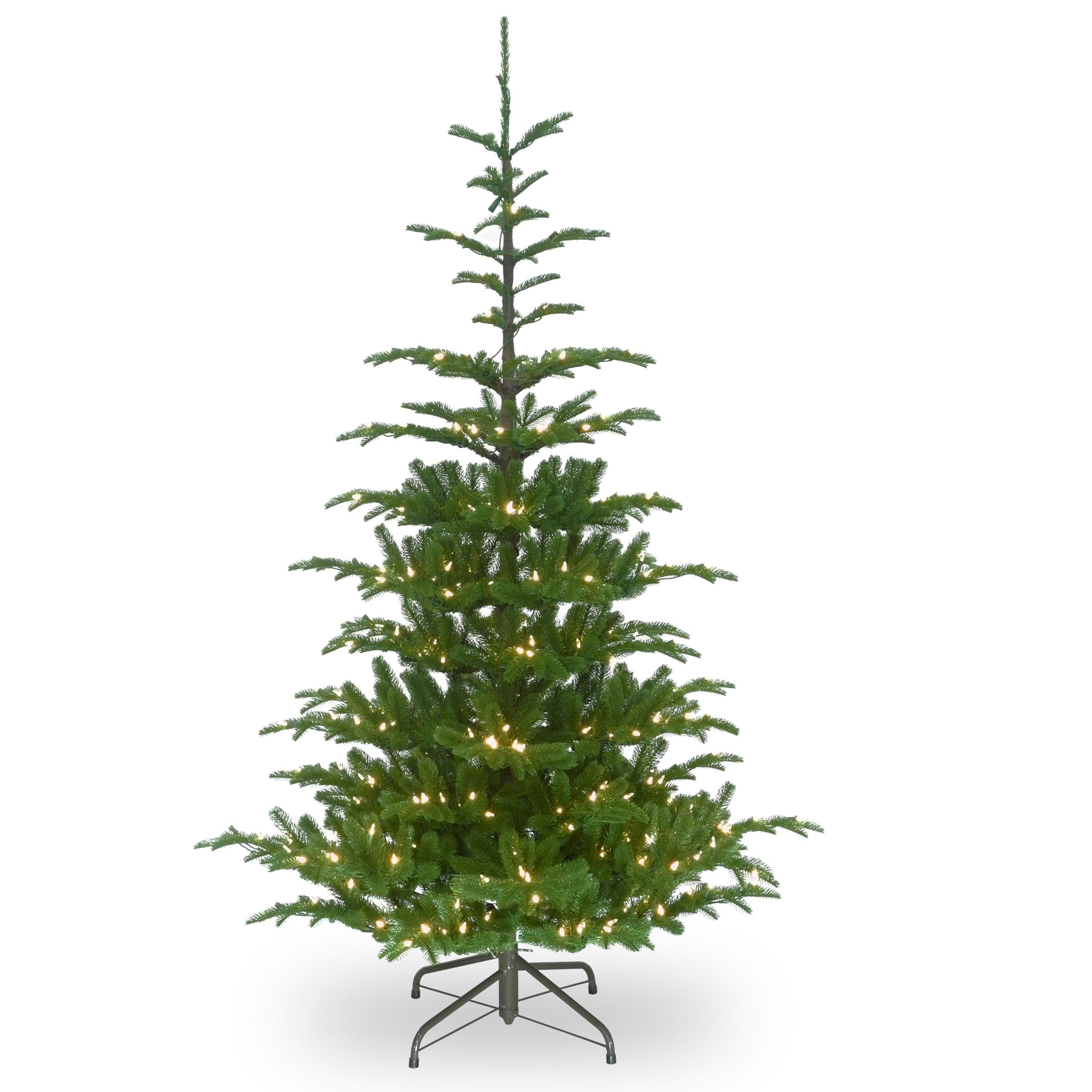 National Tree Company 'Feel Real' Pre-lit Artificial Christmas Tree | Includes Pre-strung White Lights and Stand | Norwegian Spruce - 7.5 ft