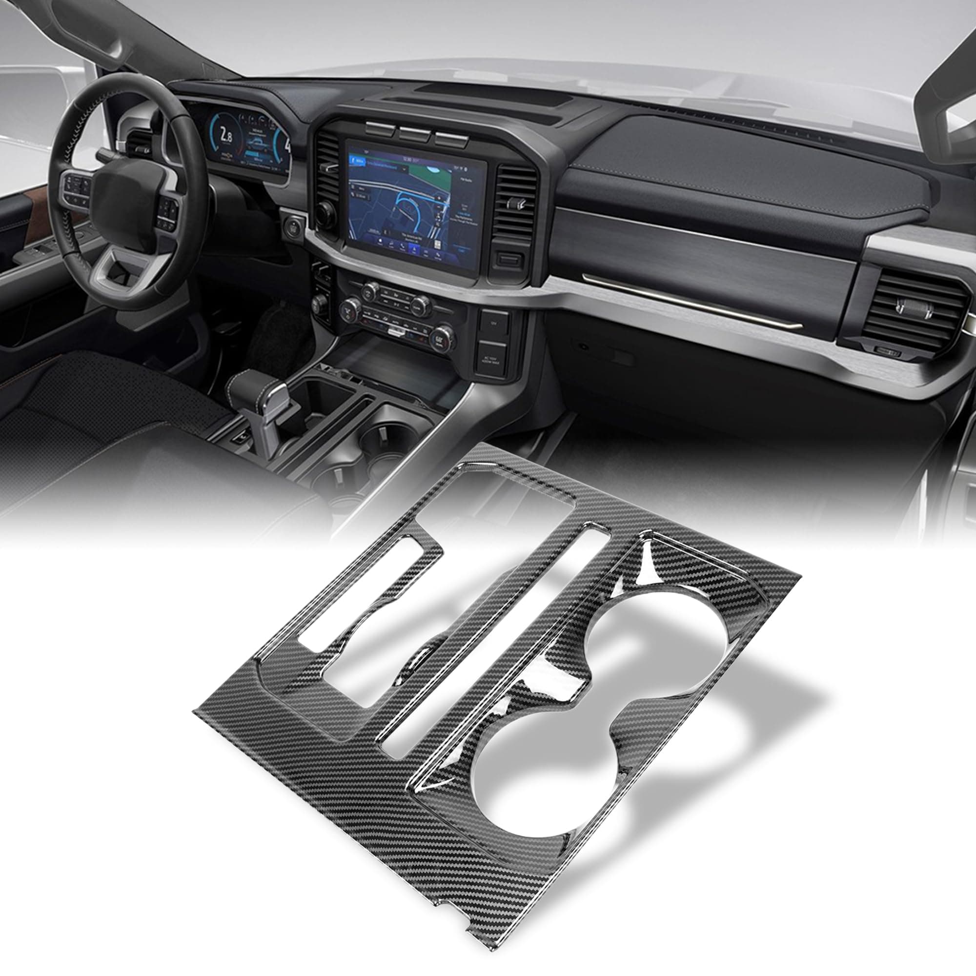 F150 Console Gear Shift Panel Cover Compatible with 2021-2024 Ford F-150 Pickup Truck Interior Trim Accessories