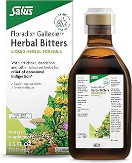 Floradix Gallexier Herbal Bitters - Digestive Support Supplement with Artichoke, Dandelion, Turmeric, Ginger & More - Liquid Formula - Easily Absorbed - Vegan, Non-GMO - 8.5 fl oz